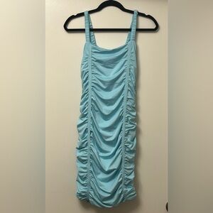 NWT KatieJNYC Turquoise Ruched Strap Dress Juniors Large